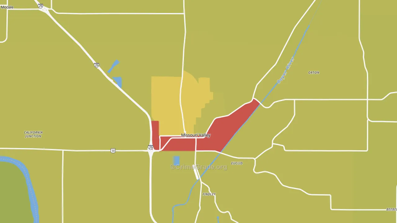 Missouri Valley, IA Map of Drug-Related Crime Rates