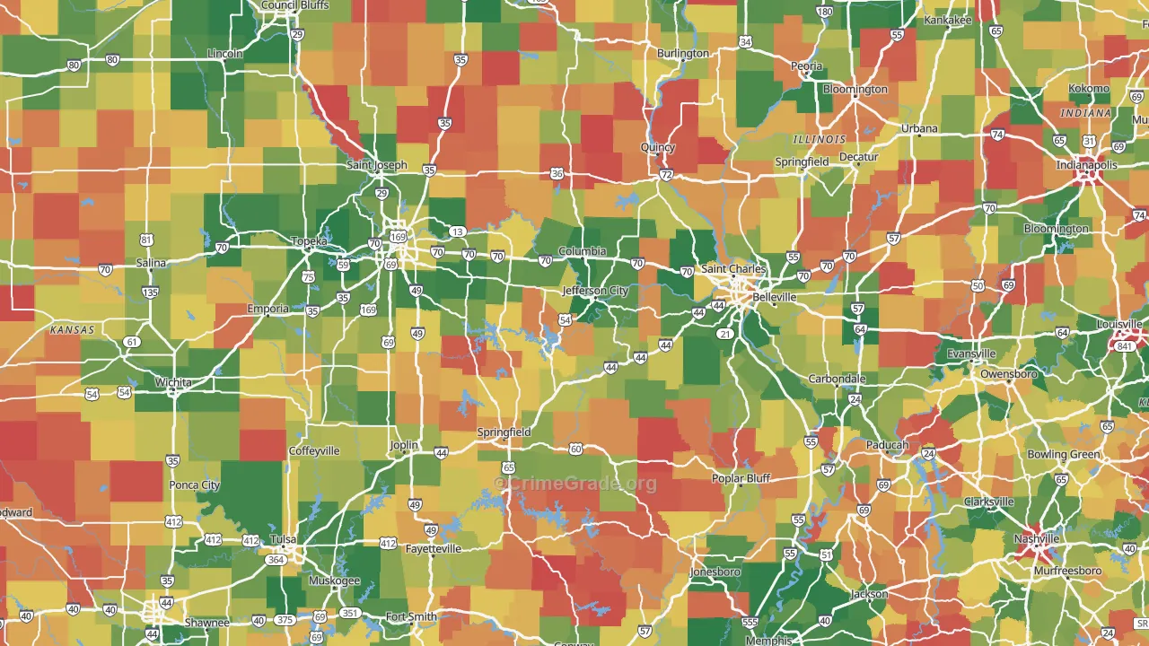 Missouri Map of Drug-Related Crime Rates