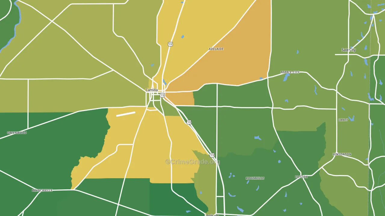 Mitchell County, GA Map of Drug-Related Crime Rates