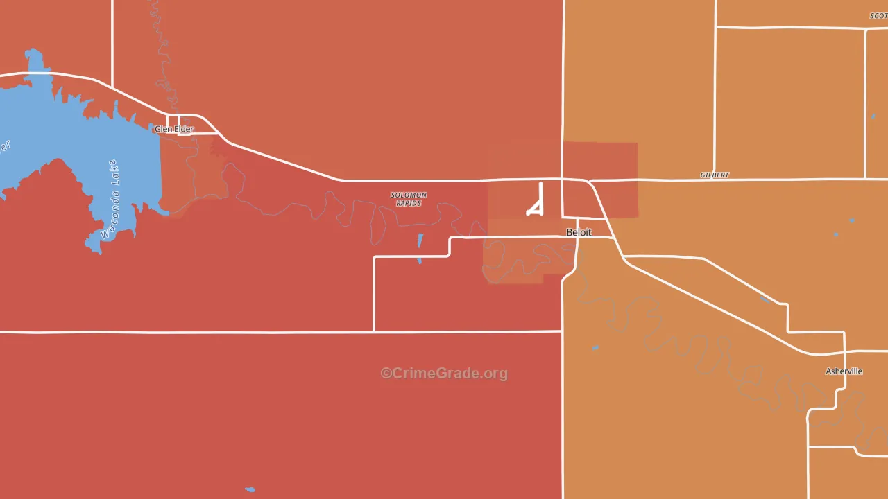 Mitchell County, KS Map of Drug-Related Crime Rates