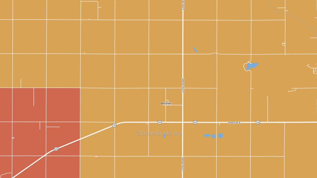 Mitchell, KS Map of Drug-Related Crime Rates