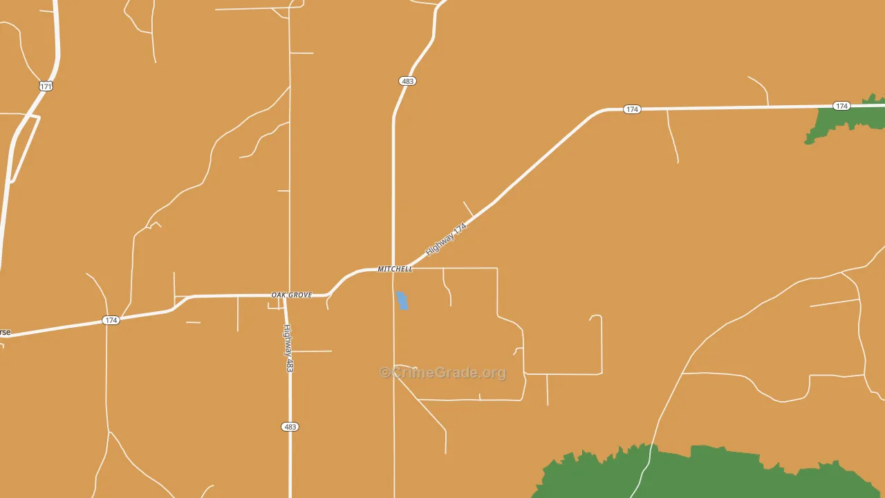 Mitchell, LA Map of Drug-Related Crime Rates