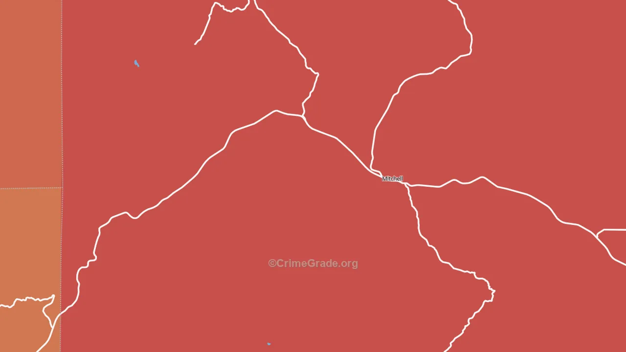 Mitchell, OR Map of Drug-Related Crime Rates