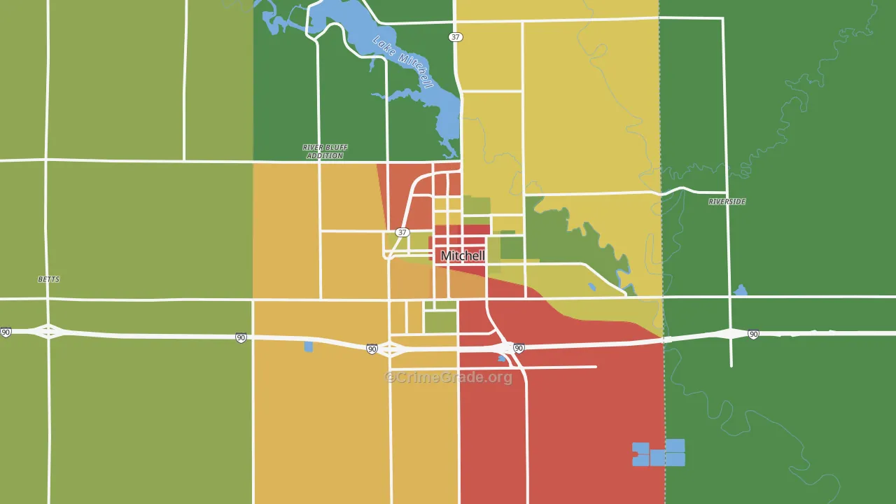 Mitchell, SD Map of Drug-Related Crime Rates