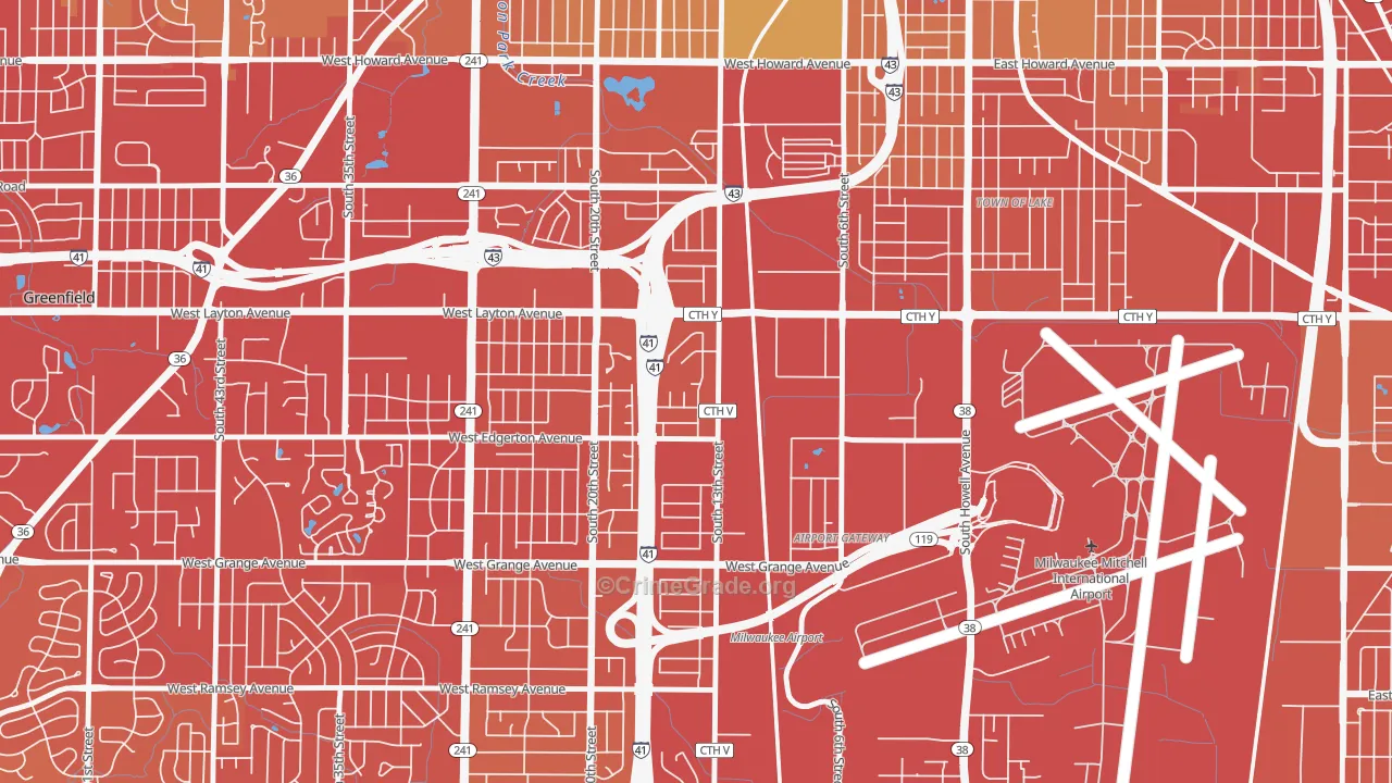 Mitchell West, Milwaukee, WI Map of Drug-Related Crime Rates
