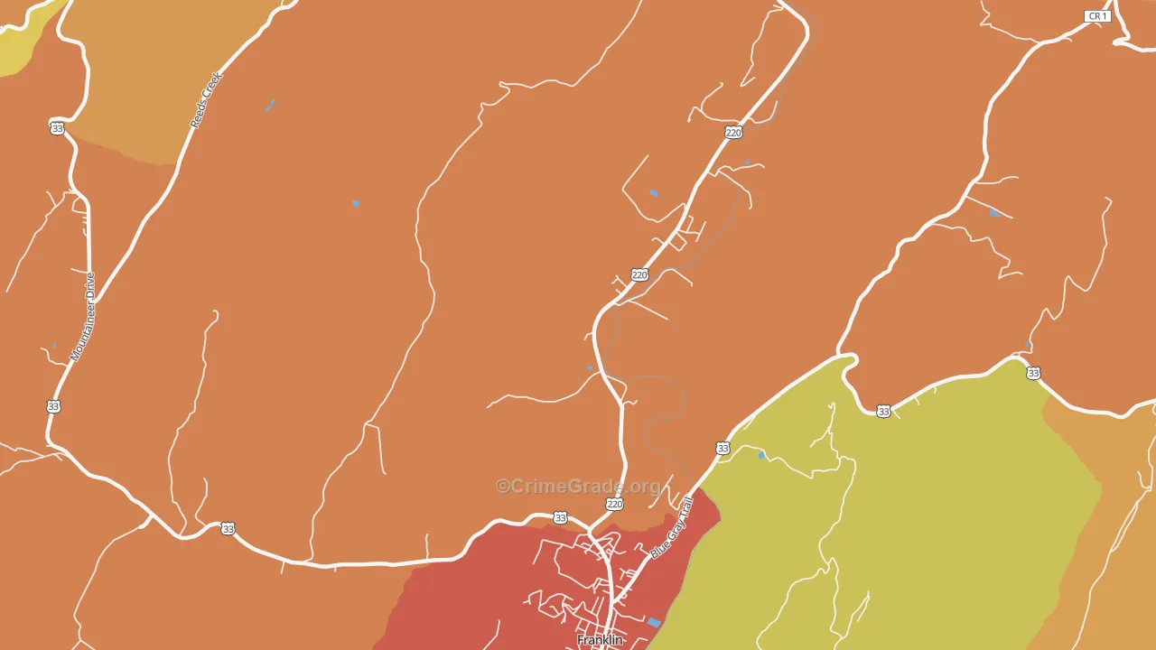 Mitchell, WV Map of Drug-Related Crime Rates