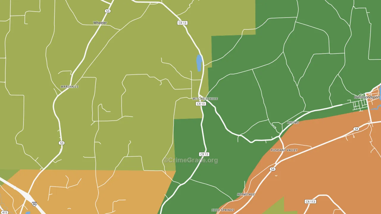 Mitchellsville, NY Map of Drug-Related Crime Rates