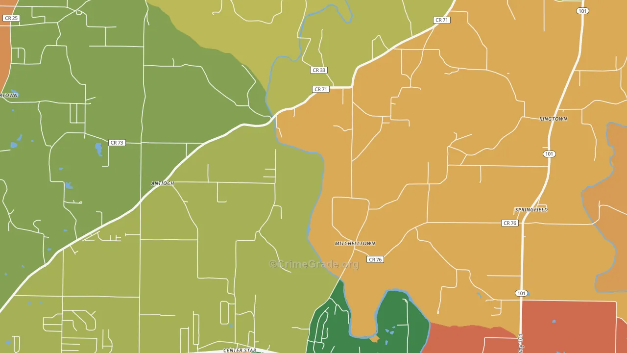 Mitchelltown, AL Map of Drug-Related Crime Rates