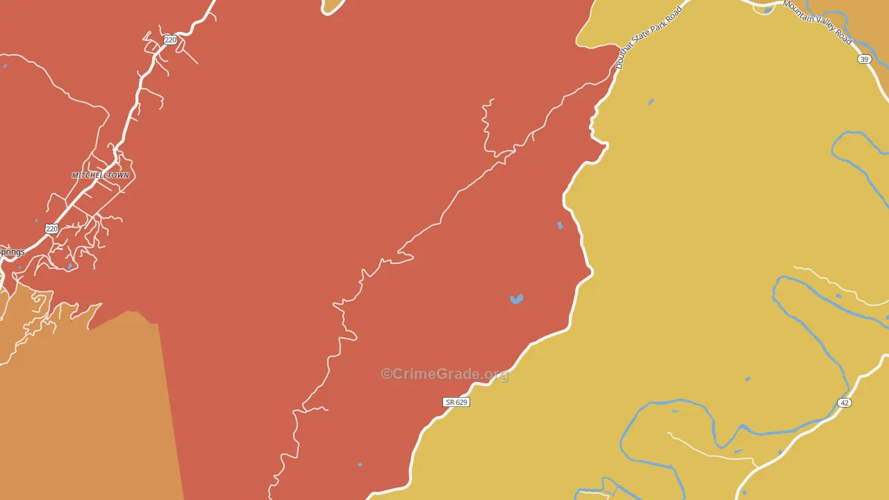 Mitchelltown, VA Map of Drug-Related Crime Rates