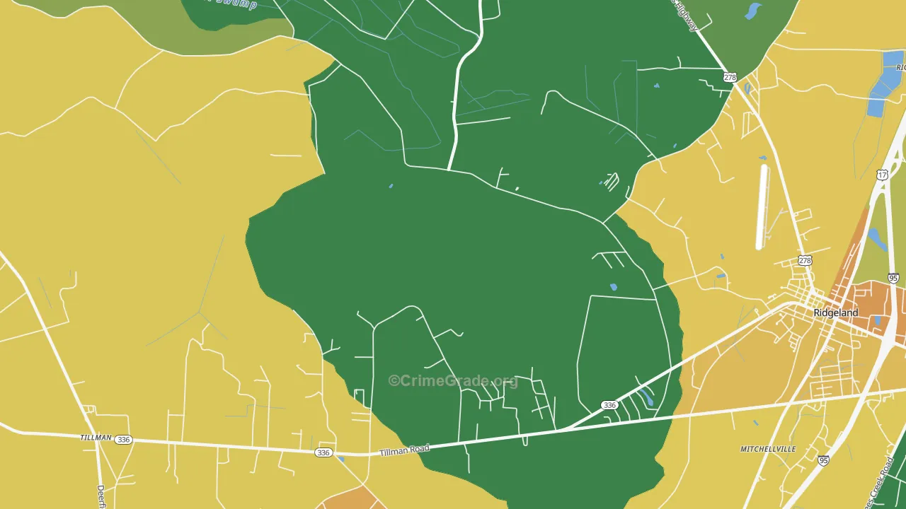 Mitchellville, SC Map of Drug-Related Crime Rates
