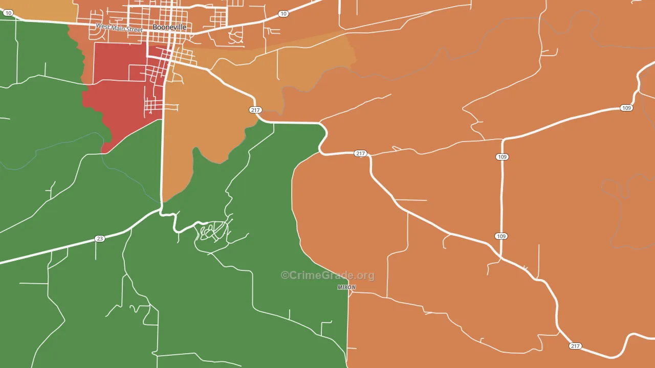 Mixon, AR Map of Drug-Related Crime Rates