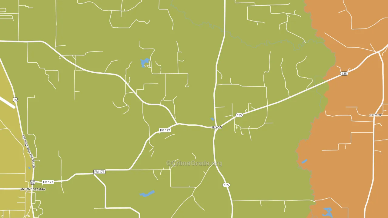 Mixon, TX Map of Drug-Related Crime Rates