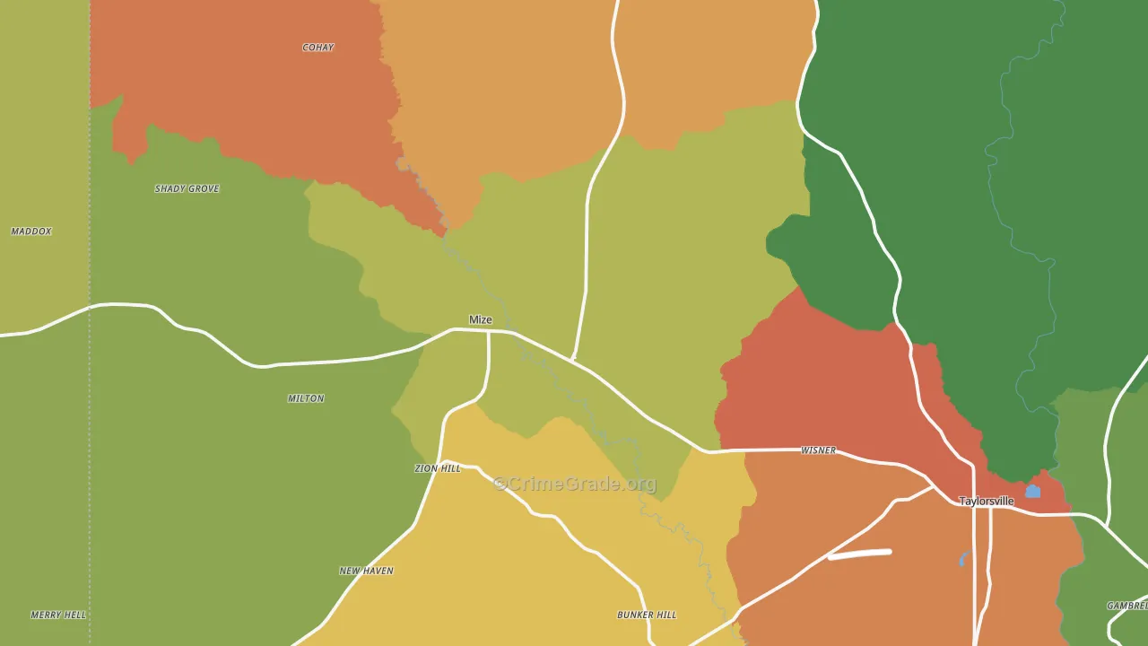 Mize, MS Map of Drug-Related Crime Rates