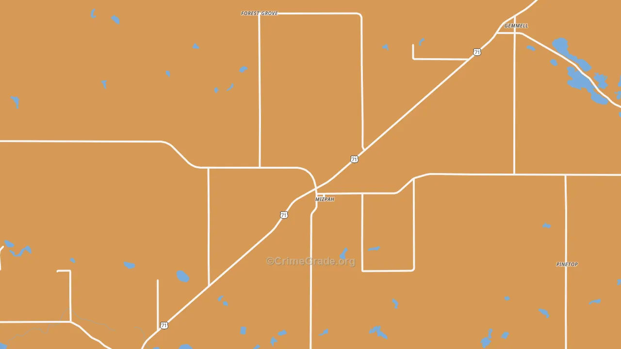 Mizpah, MN Map of Drug-Related Crime Rates