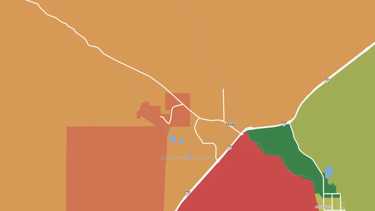 Moapa, NV Map of Drug-Related Crime Rates
