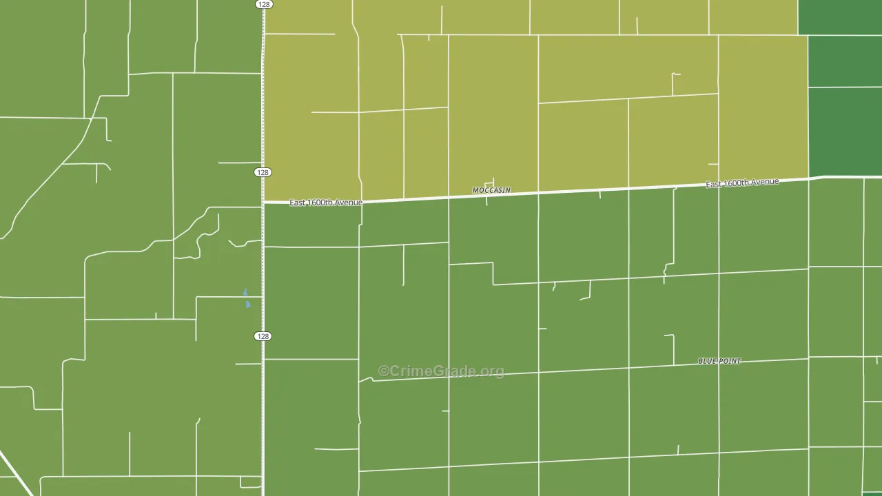 Moccasin, IL Map of Drug-Related Crime Rates