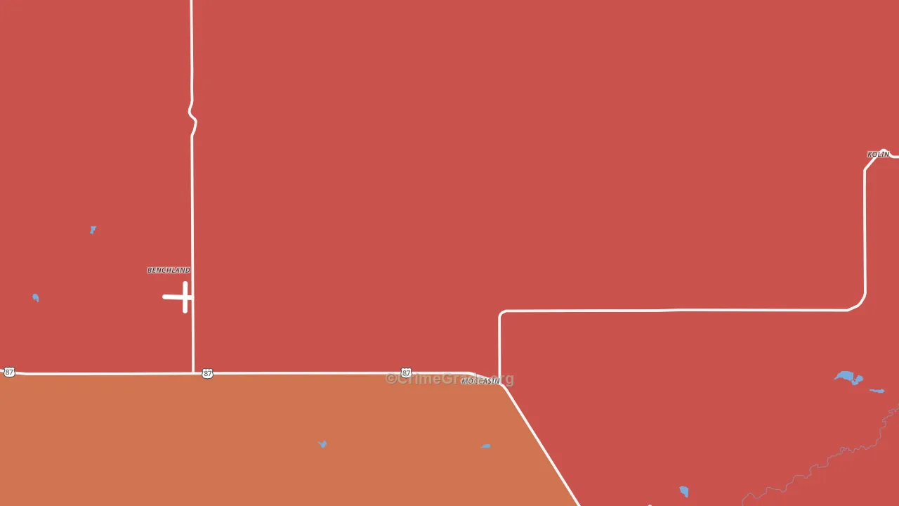 Moccasin, MT Map of Drug-Related Crime Rates