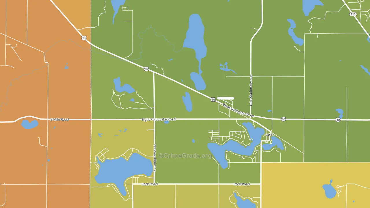 Moddersville, MI Map of Drug-Related Crime Rates