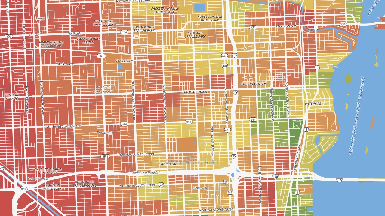 Model City, Miami, FL Map of Drug-Related Crime Rates