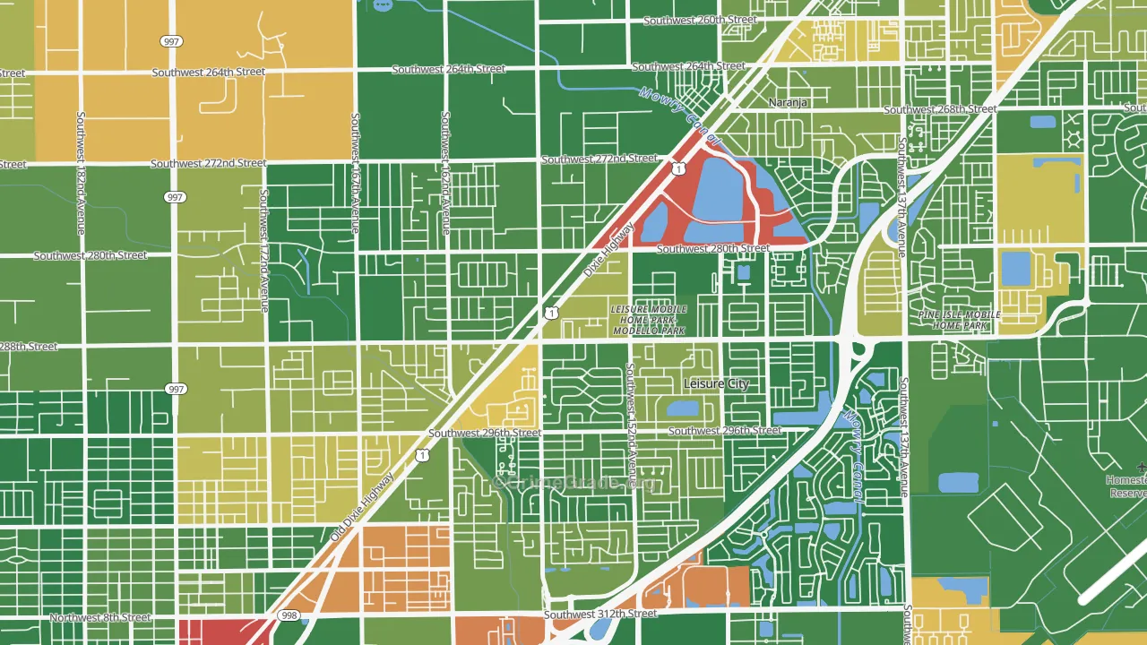 Modello, Leisure City, FL Map of Drug-Related Crime Rates