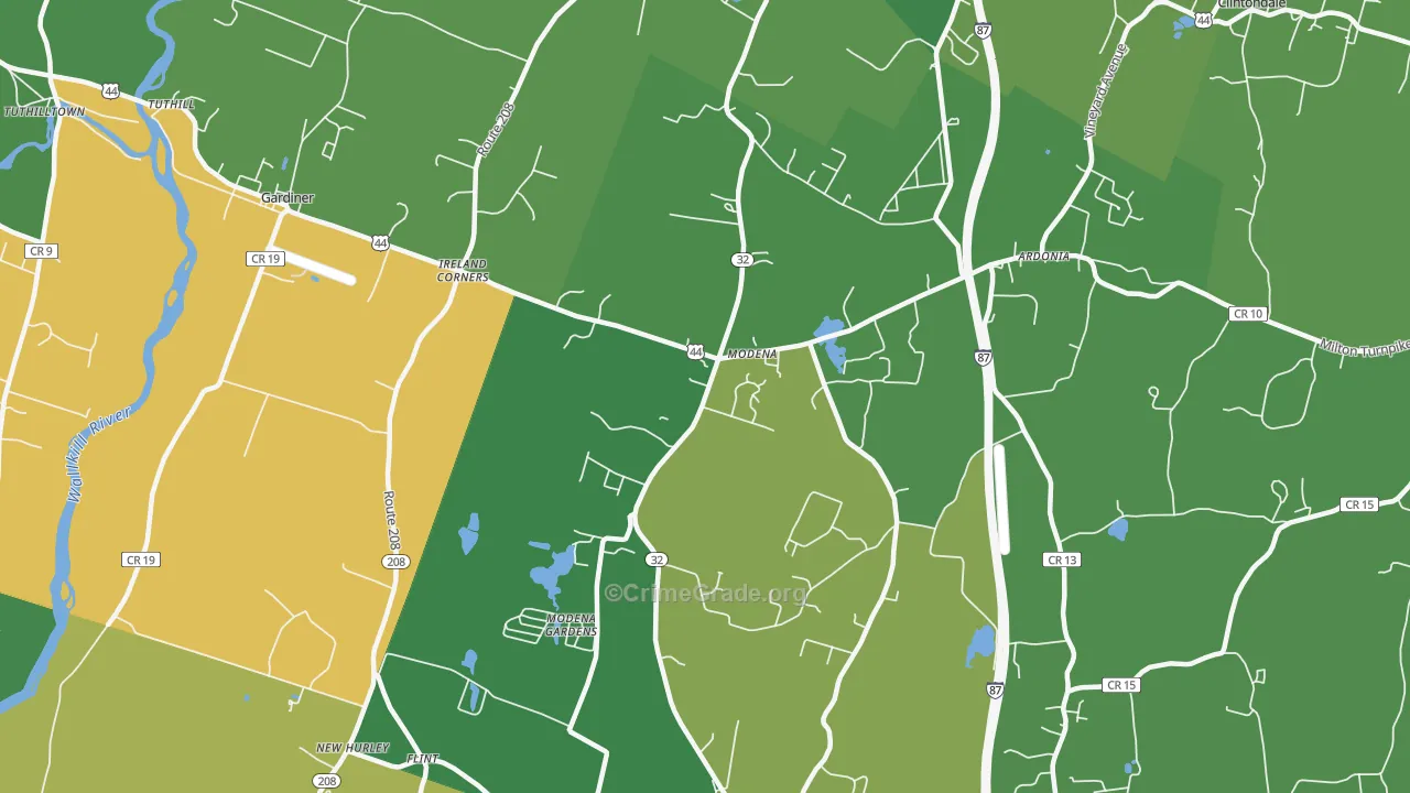 Modena, NY Map of Drug-Related Crime Rates