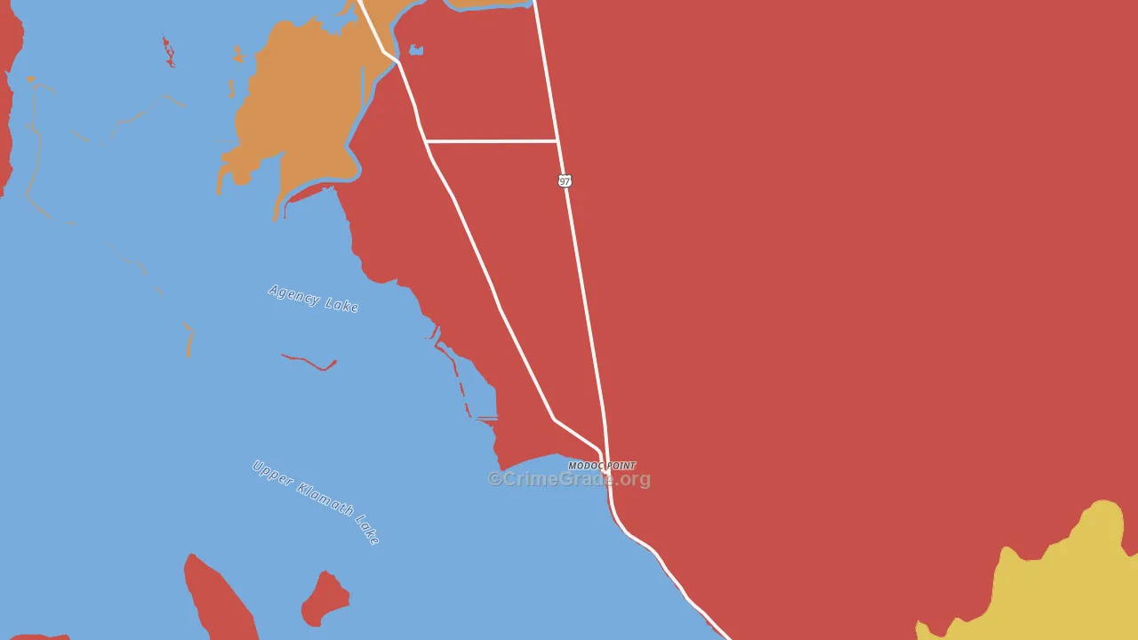 Modoc Point, OR Map of Drug-Related Crime Rates