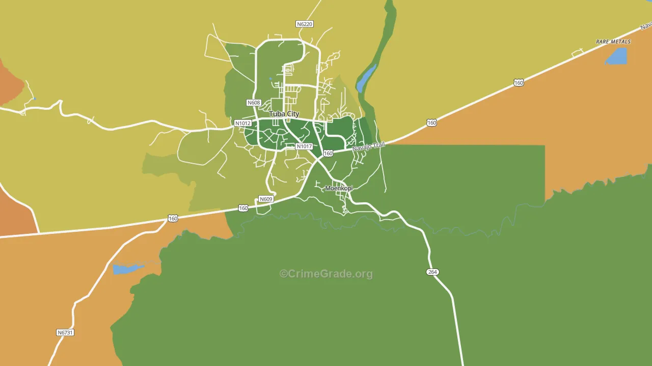 Moenkopi, AZ Map of Drug-Related Crime Rates