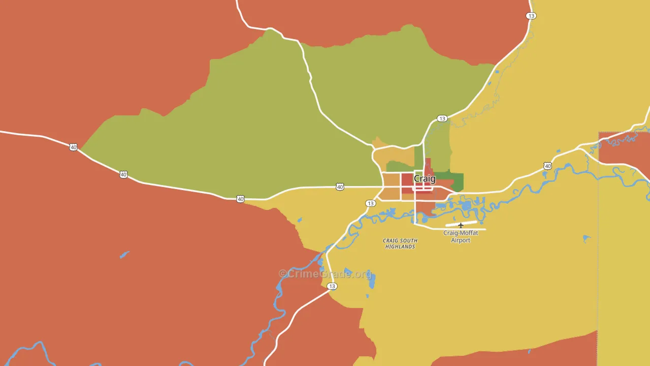 Moffat County, CO Map of Drug-Related Crime Rates