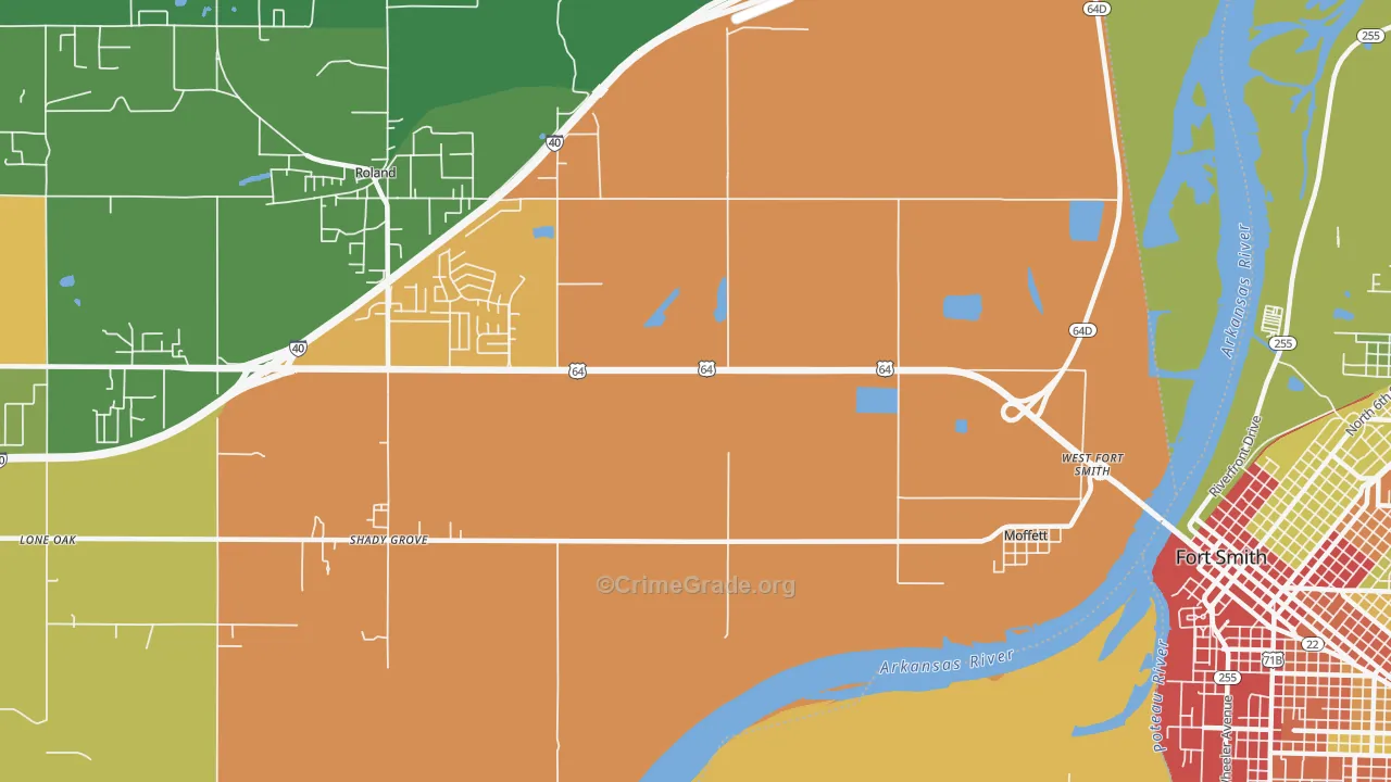 Moffett, OK Map of Drug-Related Crime Rates