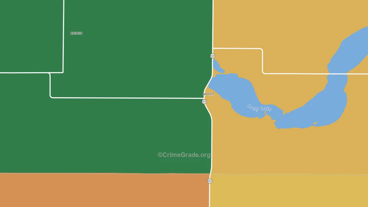 Moffit, ND Map of Drug-Related Crime Rates