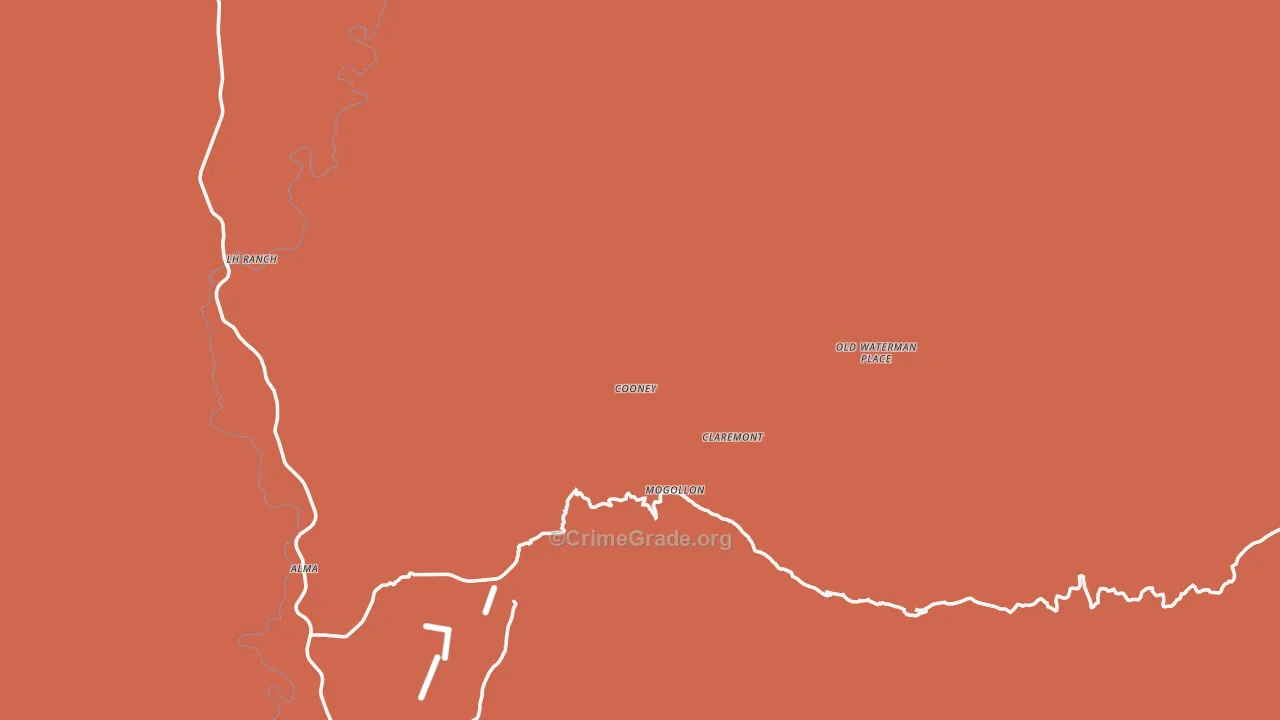 Mogollon, NM Map of Drug-Related Crime Rates