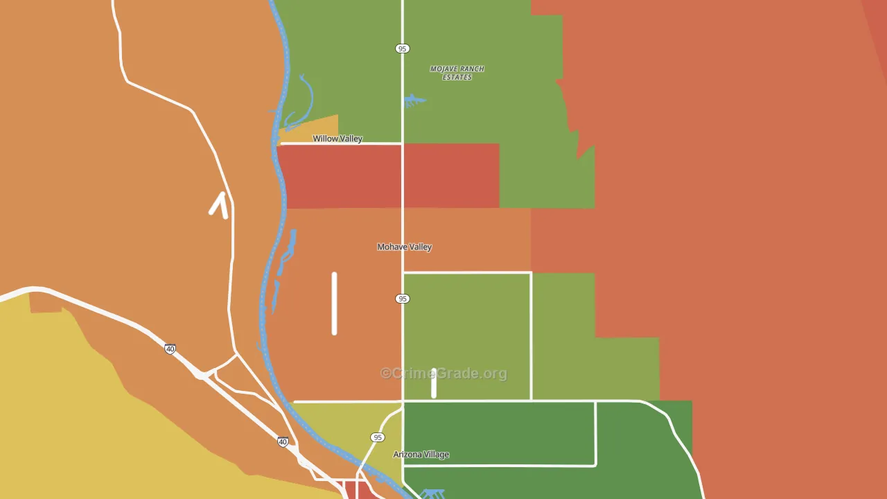 Mohave Valley, AZ Map of Drug-Related Crime Rates