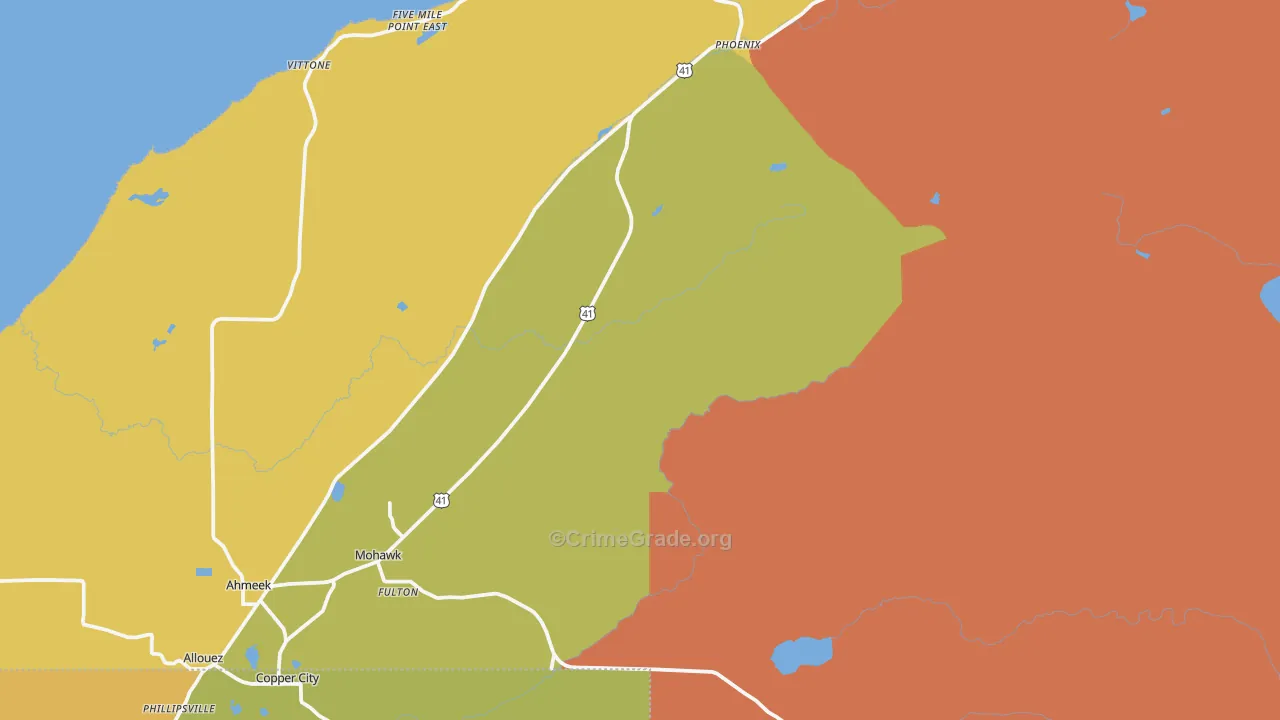 Mohawk, MI Map of Drug-Related Crime Rates