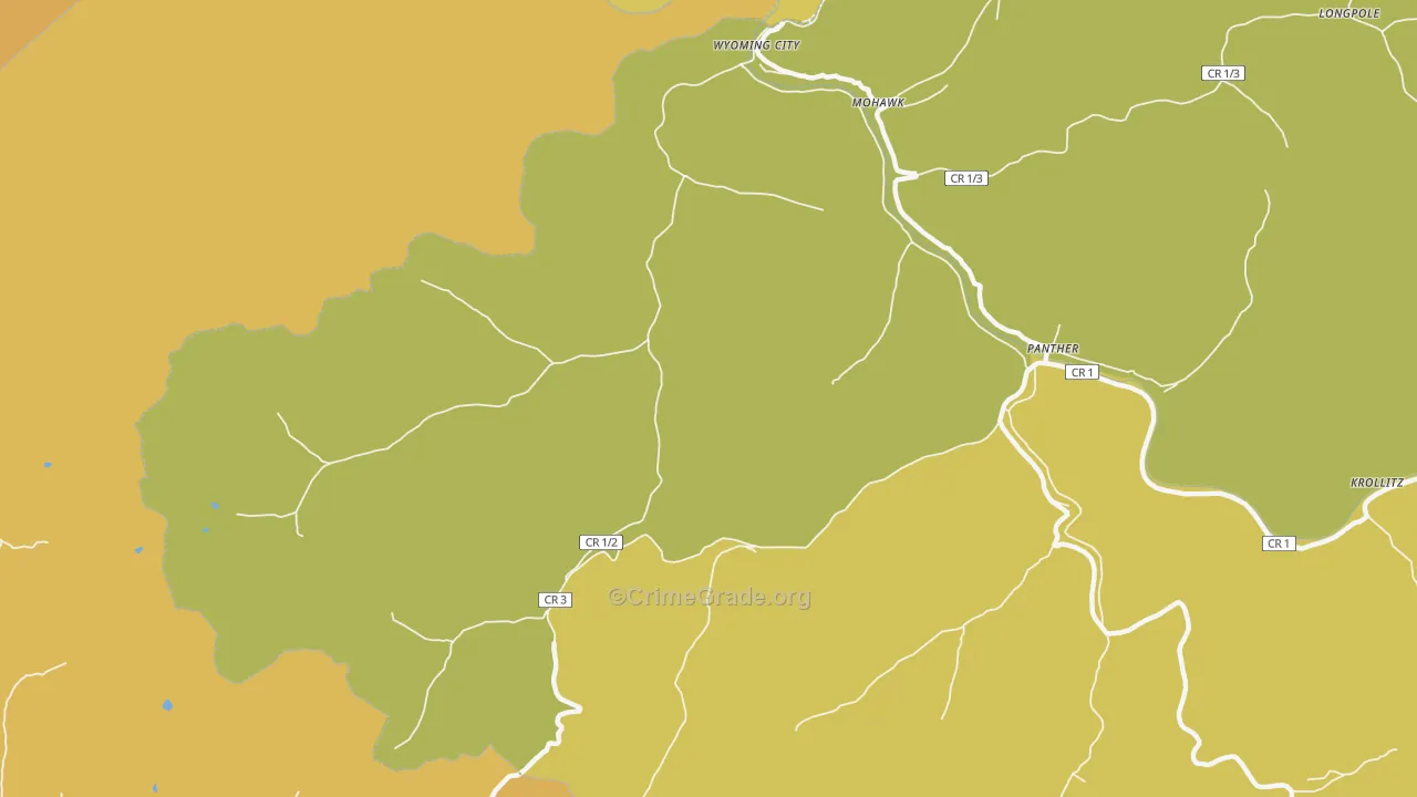 Mohawk, WV Map of Drug-Related Crime Rates