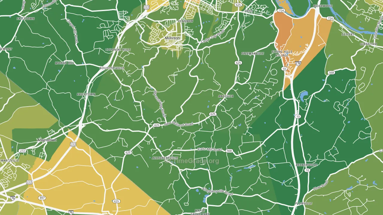 Mohnton, PA Map of Drug-Related Crime Rates