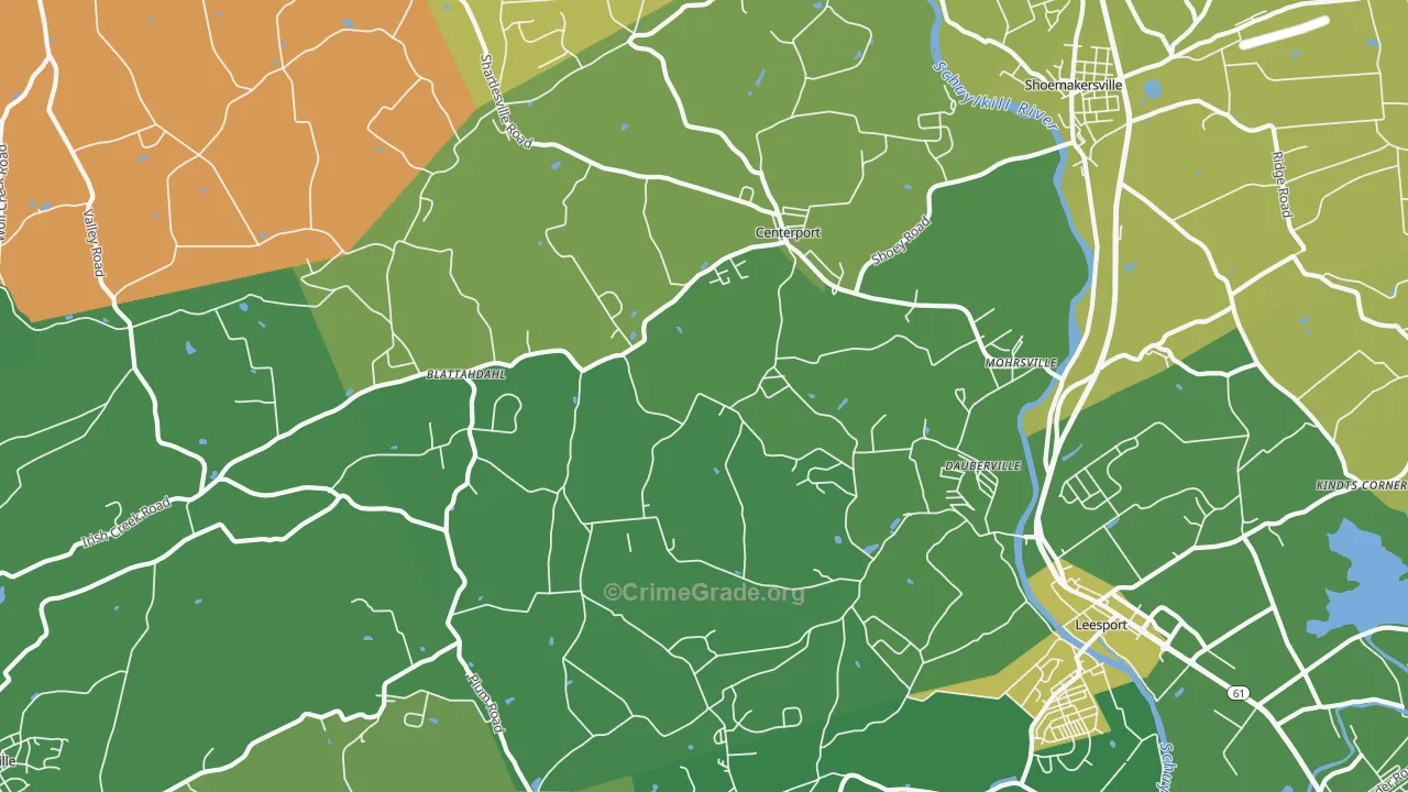 Mohrsville, PA Map of Drug-Related Crime Rates