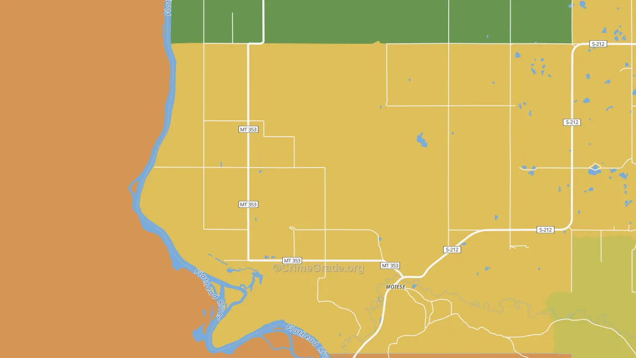 Moiese, MT Map of Drug-Related Crime Rates
