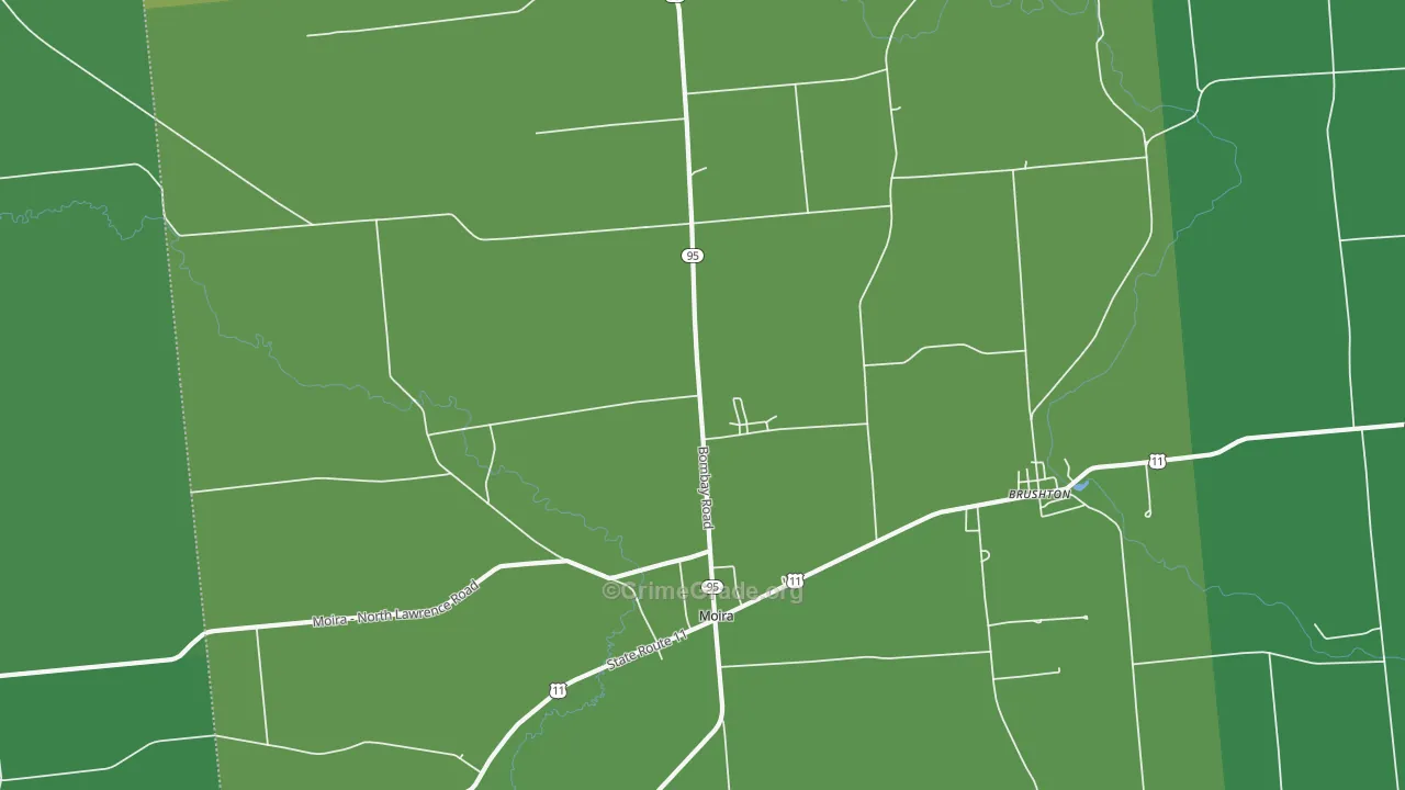 Moira, NY Map of Drug-Related Crime Rates