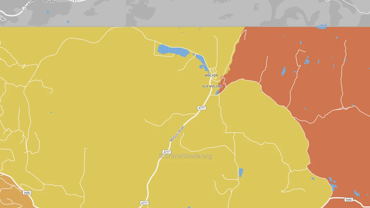Molson, WA Map of Drug-Related Crime Rates