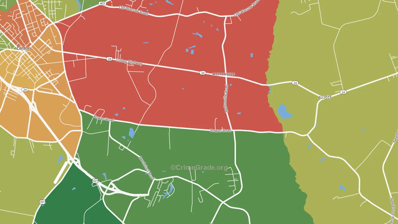 Moltonville, NC Map of Drug-Related Crime Rates