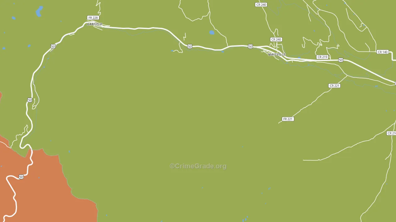 Monarch, CO Map of Drug-Related Crime Rates