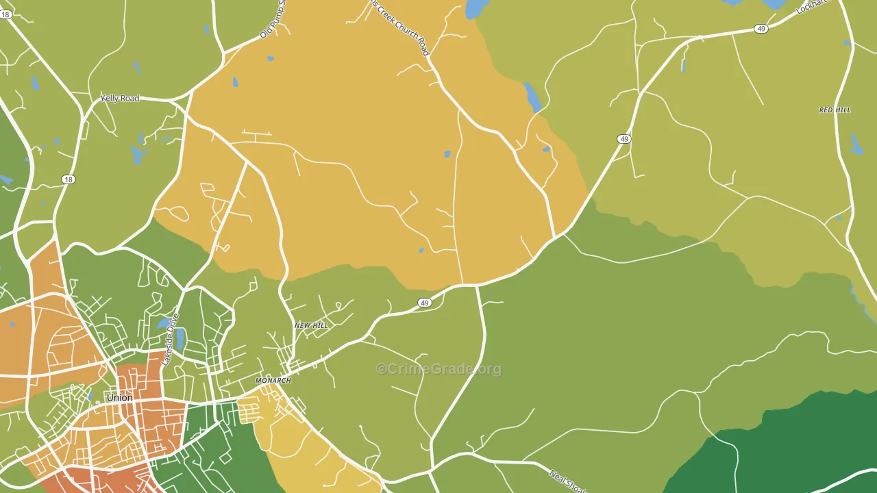 Monarch, SC Map of Drug-Related Crime Rates