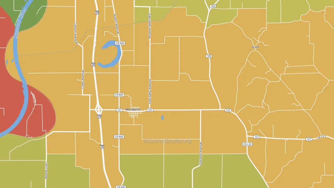 Mondamin, IA Map of Drug-Related Crime Rates