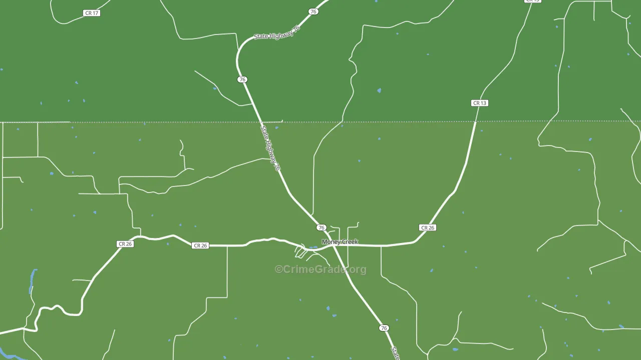 Money Creek, MN Map of Drug-Related Crime Rates