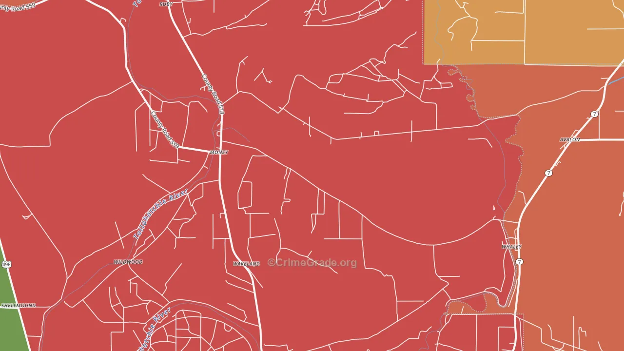 Money, MS Map of Drug-Related Crime Rates