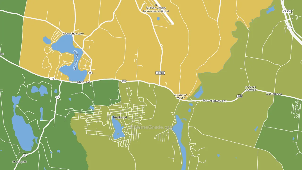 Mongaup Valley, NY Map of Drug-Related Crime Rates