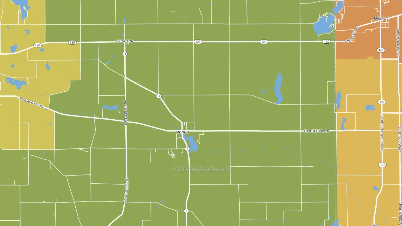 Mongo, IN Map of Drug-Related Crime Rates