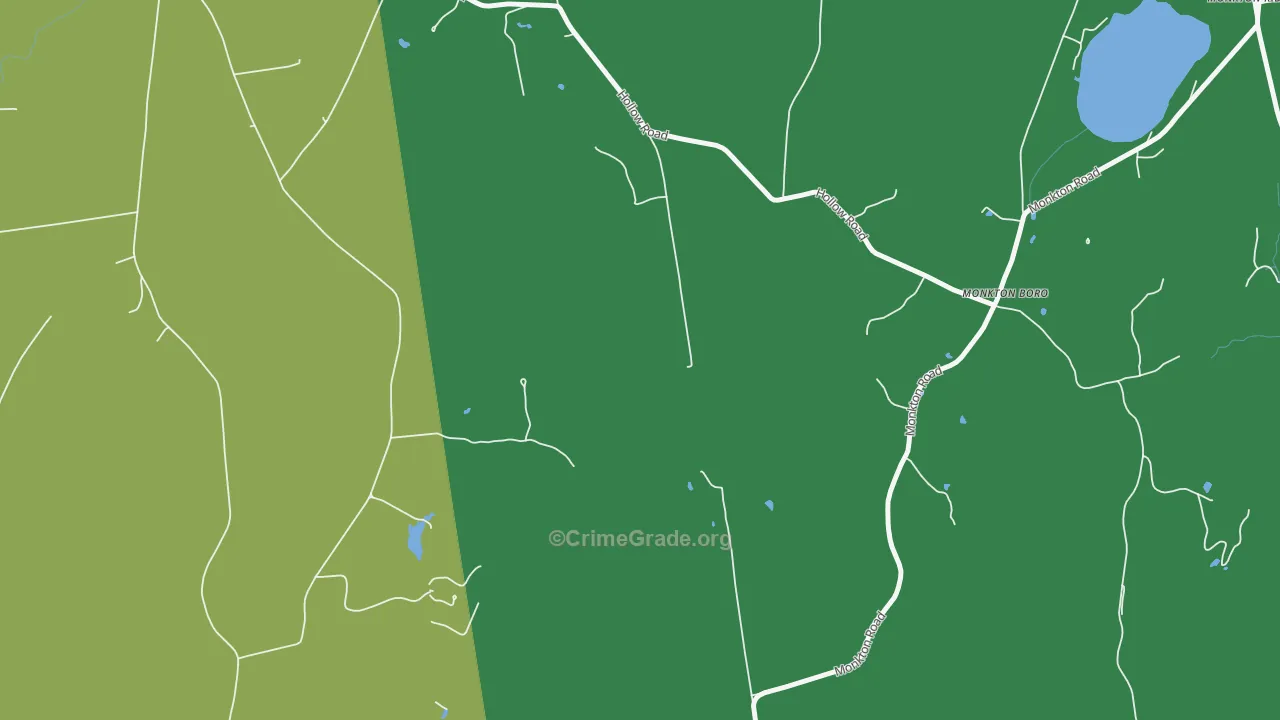 Monkton Boro, VT Map of Drug-Related Crime Rates