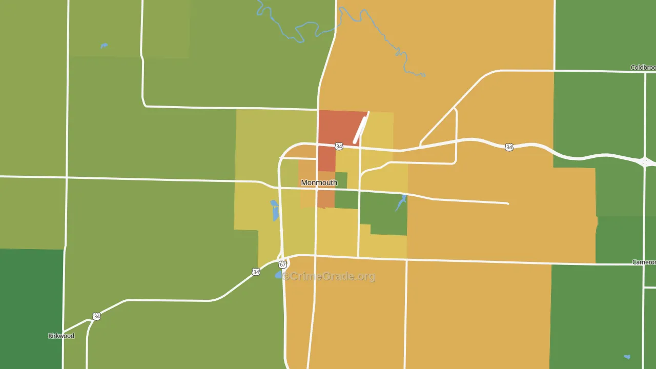 Monmouth, IL Map of Drug-Related Crime Rates