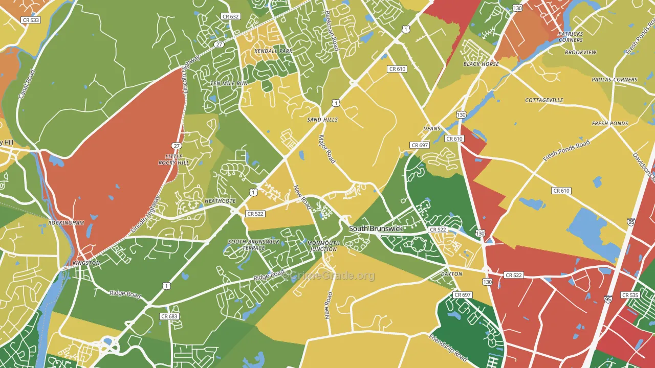 Monmouth Junction, NJ Map of Drug-Related Crime Rates